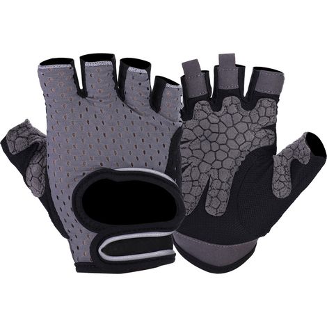 Gants De Fitness - Paume En Silicone Antidérapante - Dos En Maille Respirante - Réfléchissant Pour Sécurité Nocturne - Taille M (1/5)