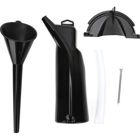 Kit imbuto per cambio olio, kit imbuto per filtro olio moto, imbuto per riempimento olio antigoccia (nero) (1/5)