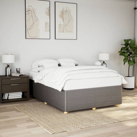 Cama sin colchón tela gris taupe 140x200 cm vidaXL (1/5)