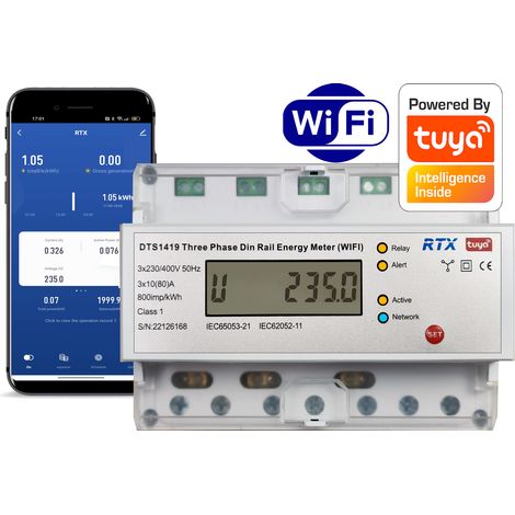 Contatore di energia fotovoltaica trifase TUYA WiFi 80A (1/5)
