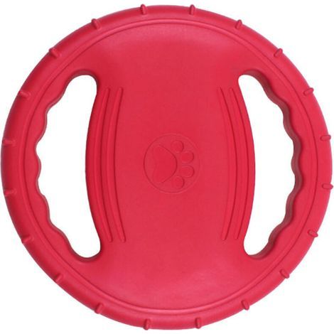 Disque volant pour chien en EVA de haute qualité avec double poignée, jouet pour chien, activités de plein air, antidérapant, rouge (1/4)
