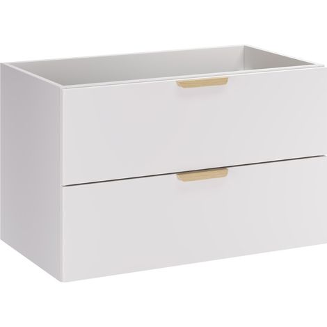 Meuble sous vasque suspendu ASTER blanc 80 cm (1/5)