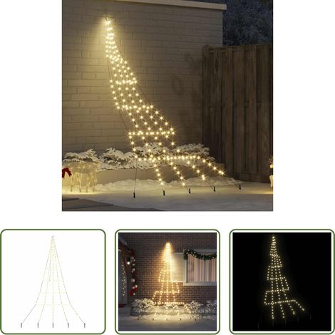 Weihnachtsbaum mit Erdspießen -  LED Weihnachtsbaum mit Erdspießen Warmes Weiß 306 cm Metall