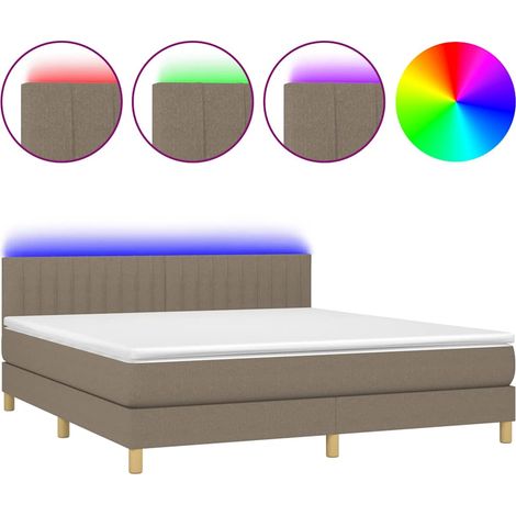 Maison Exclusive - Boxspringbett mit Matratze & LED Taupe 180x200 (1/5)