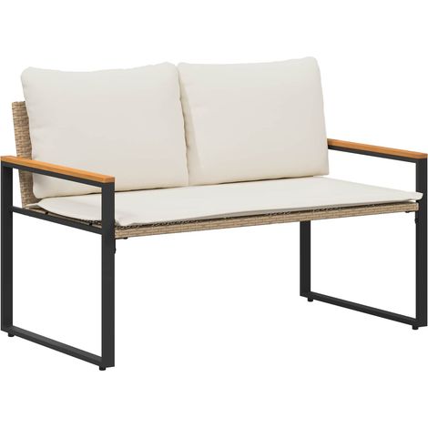 Maison Exclusive - Bank mit Kissen Beige und Cremeweiß 115 x 65 x