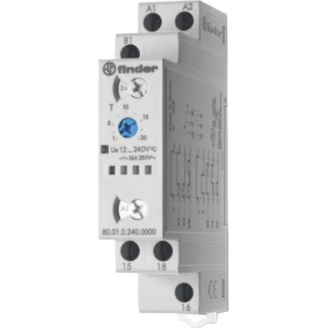 Relé Multifunción Temporizado Finder 12-240 V Gris