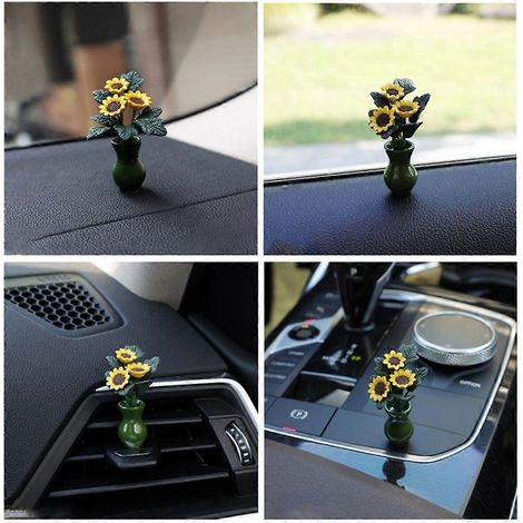 Vase tournesol, console centrale de voiture, décoration pour restaurant, salle à manger, bureau ou bureau (1/4)