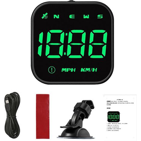 Compteur de vitesse numérique GPS HUD pour voiture, affichage tête haute (mph/km/h), boussole, alarme de survitesse X