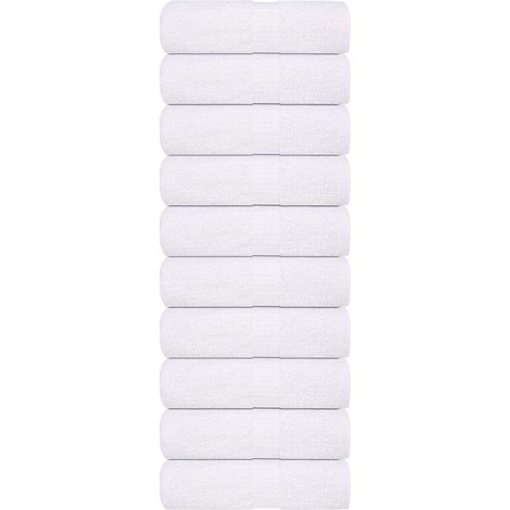 vidaXL Serviettes de toilette FROGN 10 pièces Blanc 30x30 cm 360 g/m² (1/5)