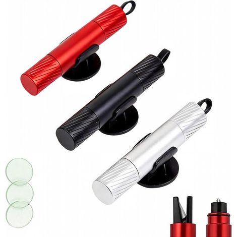 Kit de 1 marteau de sécurité d'urgence pour voiture avec coupe-ceinture et 3 lentilles de test - Outil de sécurité compact (1/5)