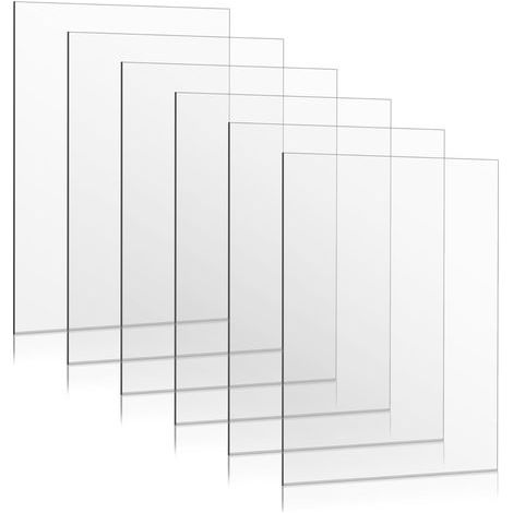 Feuille de plexiglas , Transparent, 21 x 29,7 cm, 1 mm, Protection supérieure au verre, Résistante aux éclats, Clarité optique, Idéale pour cadre photo, signalisation, peinture sur ver (1/5)