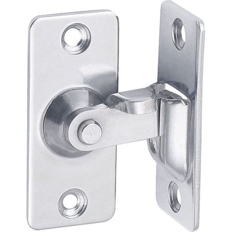 90-Grad-Türschlossriegel, Sicherheitswinkelschlossriegel aus Edelstahl für Schiebe-/Drucktüren, Satin-Nickel (1/4)