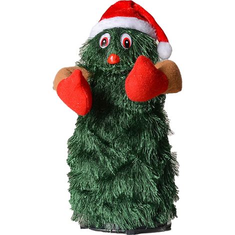 Arbre chantant et dansant, personnage animé mignon, jouet d'arbre électrique qui chante et danse pour la décoration des fêtes (1/4)