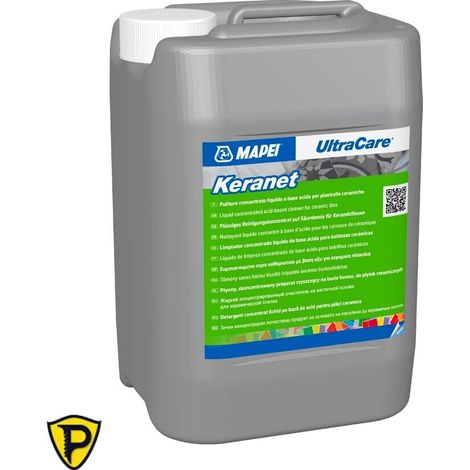 Keranet MAPEI Pulitore Liquido Base Acida per Piastrelle Gress Cotto – da 5 kg