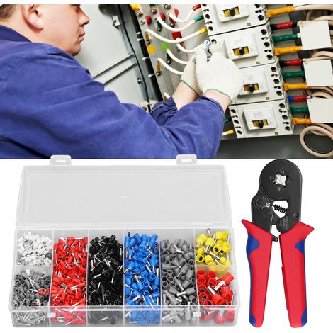 Kit de pinces à sertir avec 1200 cosses, pince à sertir auto-ajustable adaptée aux câbles de 0,25 à 10 mm² (1/5)