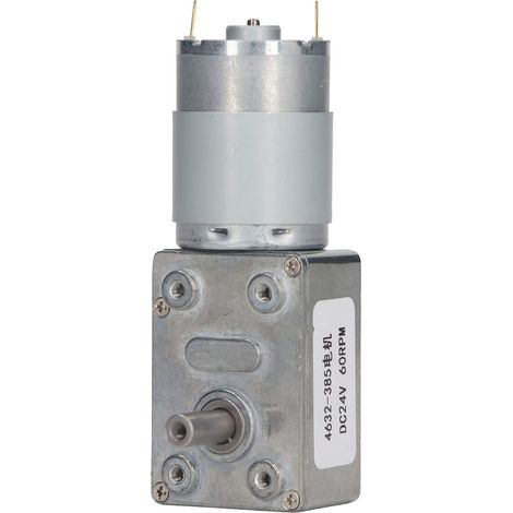 Moteur à engrenages à vis sans fin rectangulaire 60RPM DC24V, moteur électrique à réducteur de vitesse de haute précision (1/5)