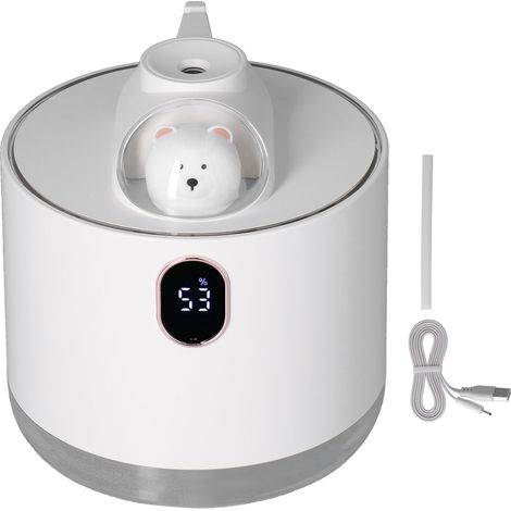 Humidificateur USB 500ml pour Voiture avec Veilleuse Vaisseau Spatial - Capacité Grande pour Maison Blanc (1/5)