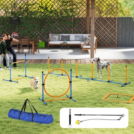 Agility Set Hunde 7-teilig Agility-Ausrüstung für Hundetraining Steckhürdenset für Spiele Training (1/5)