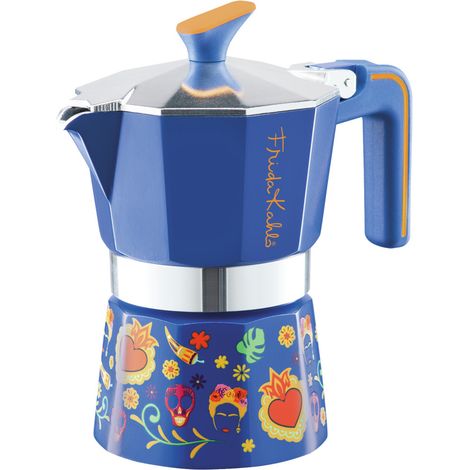 1 pezzo caffettiera moka frida kahlo 3 tazze pedrini 3 colori (1/5)