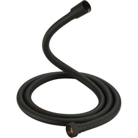 Tuyau de douche flexible 1,5 m, anti-torsion, raccord standard 1/2", résistant à la torsion, testé pour eau potable sous pression, noir (1/5)