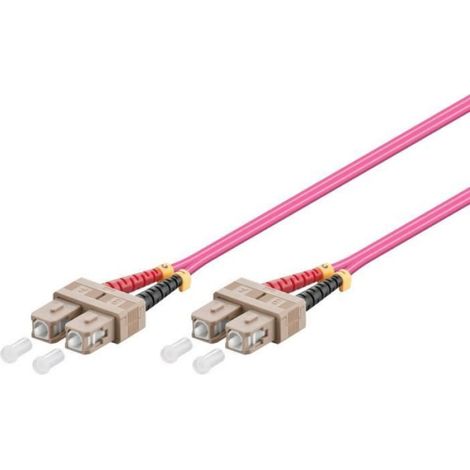 Câble Fibre Optique - SC/UPC Mâle-Mâle - OM4 Violet - Full Duplex - 2 m (1/3)