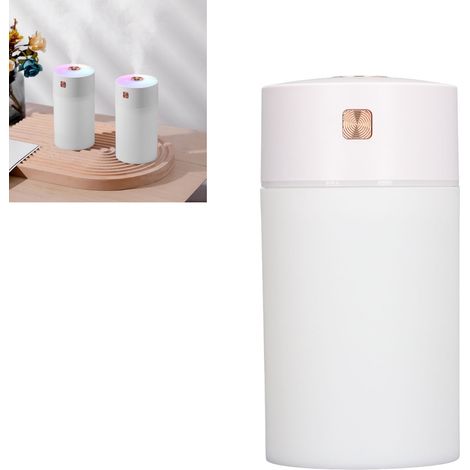 Mini humidificateur à ultrasons portable en forme de tasse arc-en-ciel, avec un débit de brume important. Idéal pour la maison, le bureau ou la voiture. Couleur : blanc. (1/5)