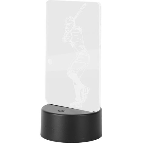 Veilleuse 3D à motif de joueur de baseball, tactile, fonctionnant sur USB ou sur piles, pour une utilisation à domicile. (1/5)
