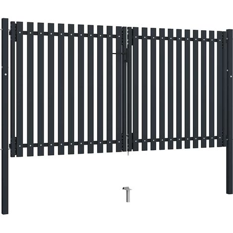 Portail double en acier 300x150 cm anthracite (1/5)