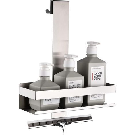 Etagere Douche Suspendue, Support de Douche Suspendu en Acier Inoxydable, Panier de Douche Suspendu en Nickel Brossé, étagère de Douche Suspendue en Verre pour Salle de Douche