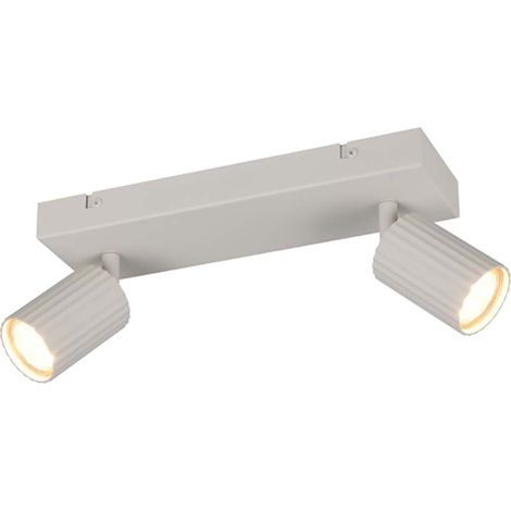 Deckenleuchte Deckenlampe Wohnzimmerlampe Metall grau 2-flammig schwenkbar L30cm