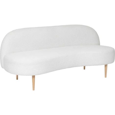 Canapé 2 Places en Tissu Bouclette "Insi" 172cm Blanc (1/5)