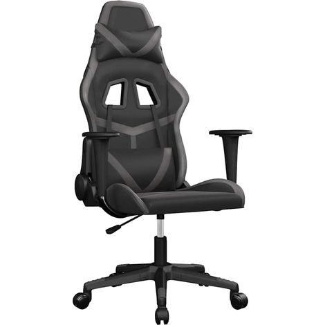 Maison Exclusive - Sedia da Gaming Massaggiante Nero e Grigio in Similpelle (1/5)
