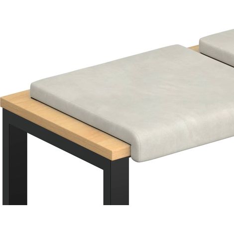 Bench Cushion 2 pcs Velvet Cream Depth 35 cm vidaXL (1/5)