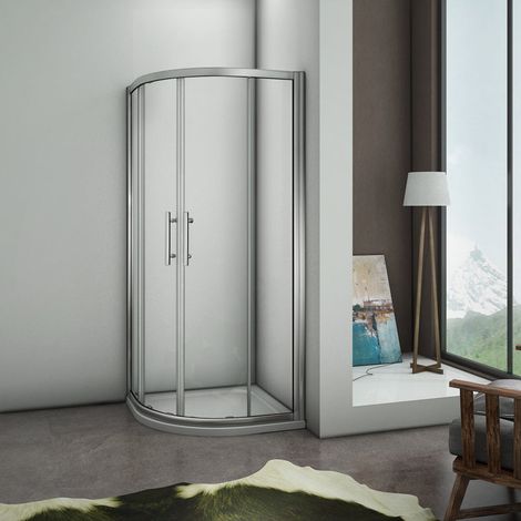 [PRODUIT D'OCCASION]Cabine de douche 1/4 rond verre transparant anticalcaire 90x195cm profilé en chromé brillant