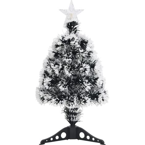 Arbre de Noël  Sapin de Noël pré-éclairé vert et blanc 64 cm fibre optique (1/5)