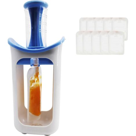 Station de Purée Bébé avec 10 Sachets - Presse-Fruits et Distributeur de Jus pour Nourriture Infantile (1/5)