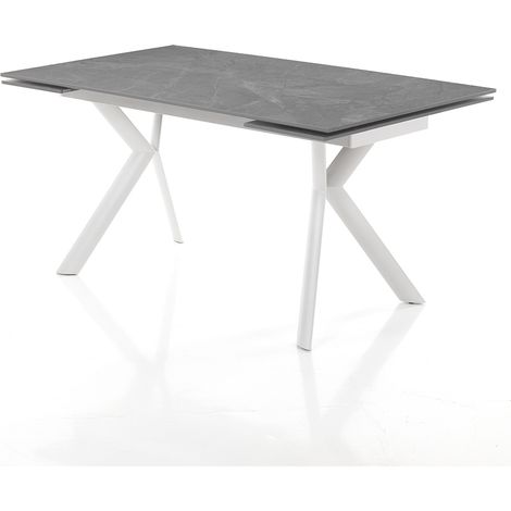 Tavolo allungabile ceramica effetto marmo 80x140-200 cm Juian 1