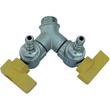 BOLLA MASCHIO 2 RUBINETTI A SQUADRA 1/2 x 13 Metano