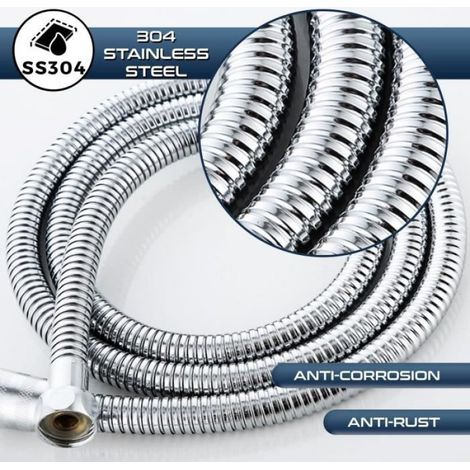 Flexible De Douche 250 Cm Acier Inox Antitorsion Connexion Universelle Tuyau Douche Flexible Douche 2.5M Tuyau De Douche 2,5[n64] (1/4)