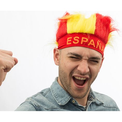Bonnet Perruque Drapeau Espagne