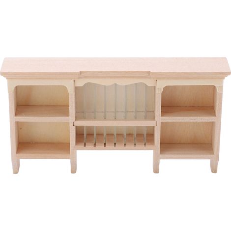 Armoire de rangement miniature murale 1/12, peinte à la main, en bois, avec mini-étagère. (1/5)