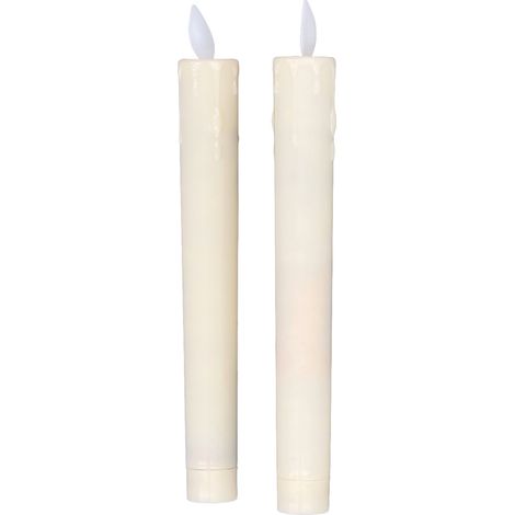 2 Bougies LED Plastique Flamme Réaliste Sans Fumée pour Mariage Fête Décoration Intérieure (1/5)