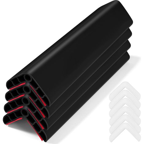 Set mit 4 Protektoren, Teile, Suppe, scharfe Kanten, 1 lang, schwarz (1/5)