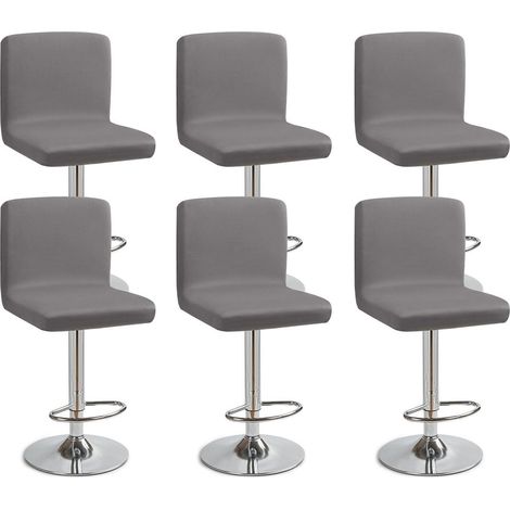 Barhocker-Schonbezüge 6er Set Grau Stretch-Stuhlbezug für Bar & Esszimmer (1/5)