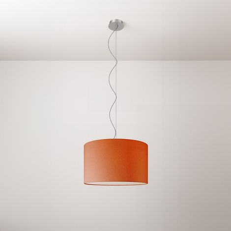 creative cables - Lampada a sospensione con paralume in tessuto Cilindro Small - Made in Italy (1/4)
