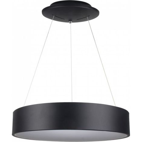 V-TAC 30W kreisförmige LED-Pendelleuchte aus schwarzem Metall, D: 60 cm, H: 120 cm, Warmweiß