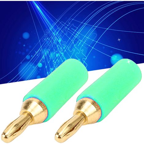 Gerader Bananenstecker, 2 mm Stift, rot, schwarz, gelb, blau, grün, verkauft in 10er-Packungen. 2 mm Bananenstecker aus reinem, vernickeltem Kupfer J.10001, kompatibel mit internen, federbelasteten Fr (1/5)