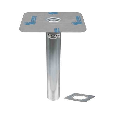 Draini droite Alsan 75 L 400 ALU Platine en voile moignon droite L.400 mm D 75 mm - SOPREMA - 00119626-E0180