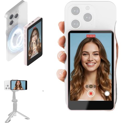 Monitor per selfie, altoparlante integrato, connettività wireless, rosa (1/2)