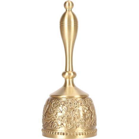 Clochettes en laiton à main, sonnette robuste à son puissant pour mariages, écoles, salles de classe, services et décorations de fêtes. (1/5)